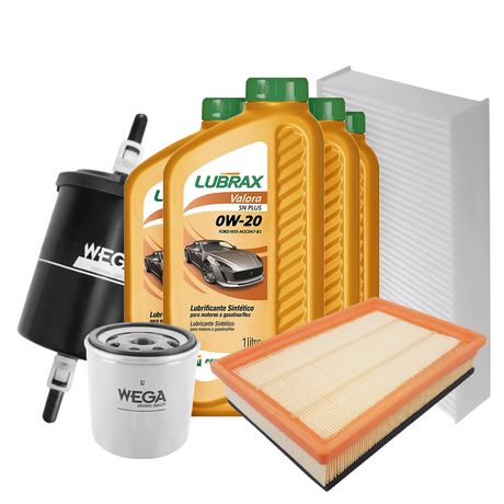 Kit Revisao Óleo 0W20 Lubrax Filtros Wega Cobalt 1 8 8V Flex 2017 2020