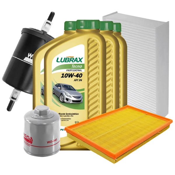 Kit Revisao Óleo 10W40 Lubrax Filtros Wega Fox 1 0 8V Flex 2003 2008