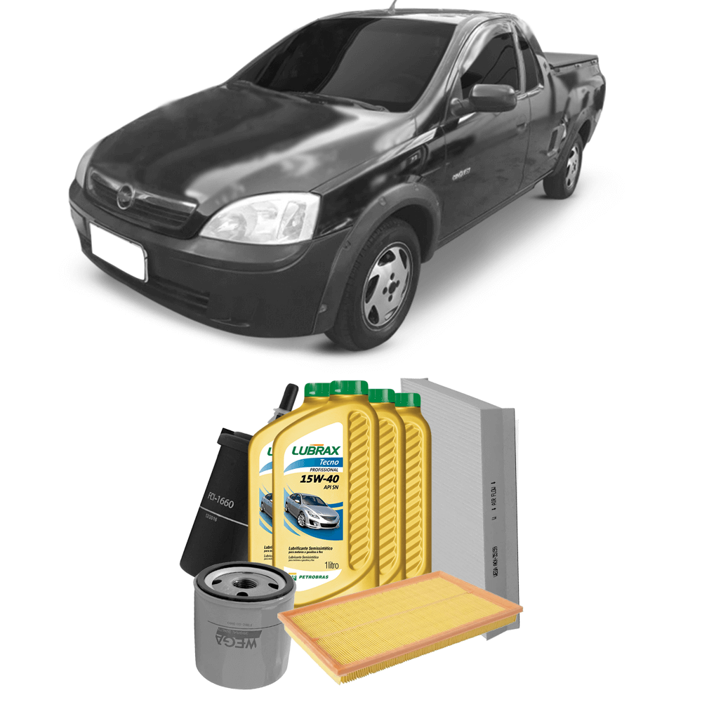 Kit Revisao Óleo 15W40 Lubrax Tecno Filtros Wega Montana 14 8V 2007 2011