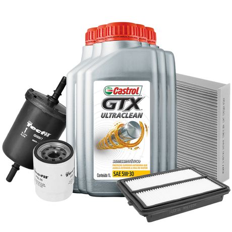 Kit Revisao Óleo 5W30 Castrol Gtx Ultraclean Filtros Tecfil Nissan Kicks 1 6 2017 2018