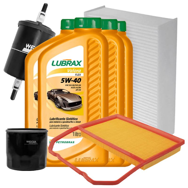 Kit Revisao Óleo 5W40 Lubrax Filtros Wega Fox 1 0 12V Flex 2014 2022