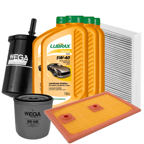Kit Revisao Óleo 5W40 Lubrax Filtros Wega Golf 14 16V Flex 2016 2019