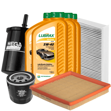 Kit Revisao Óleo 5W40 Lubrax Filtros Wega Polo 16 16V Flex 2017 2020