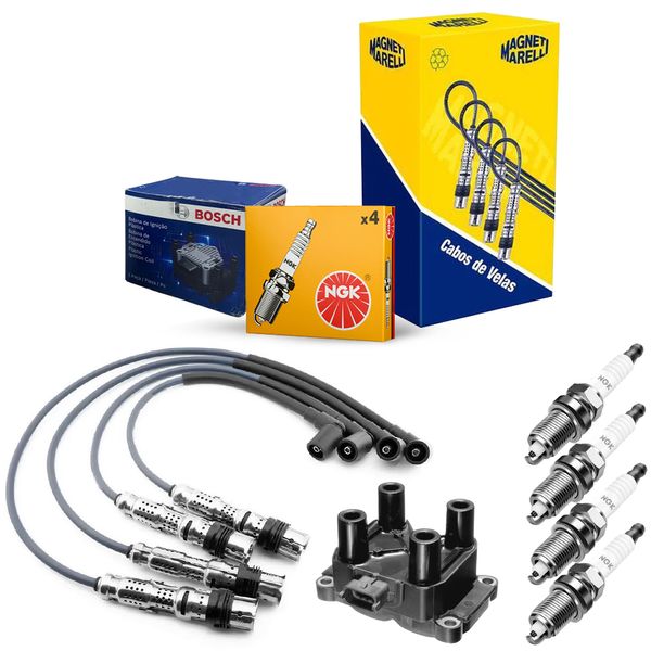 Kit Vela Cabo Bobina Fiat Palio Fire 1 3 16V 2000 2003 Gasolina