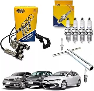 Kit Vela Cabo Bobina VW Polo 1 6 8V 2008 2015 Ngk