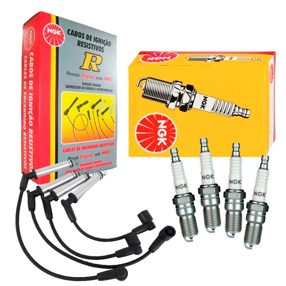 Kit Vela Cabo Bobina VW Saveiro 1 6 8V 2009 2018 Ngk