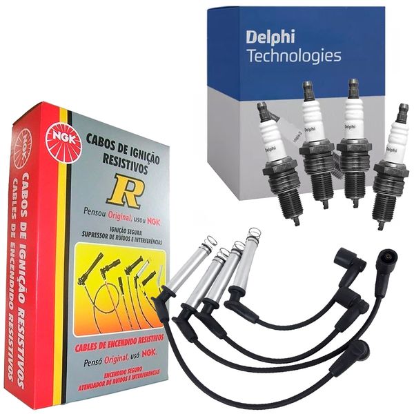Kit Vela Ignição Cabo Vela Prisma Onix 1 0 1 4 2013 2019 Ngk Delphi