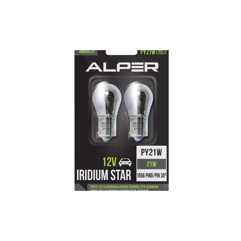 Lâmpada 12V PY21W Iridium Star Pino 45 106101 PY21W, 106101