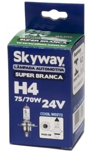 Lâmpada 24V H4 70W Super Branca 4200K Br 384750 H4, 384750