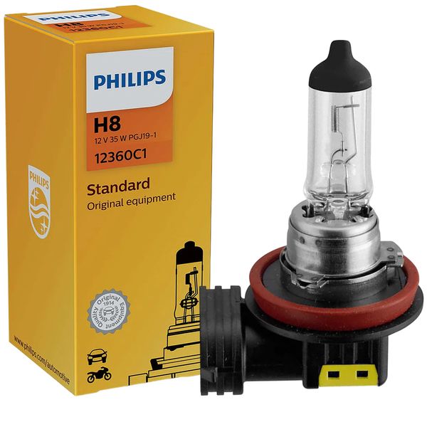 Lâmpada Amarela Halogena 3200 K 12V H8 PGJI9 I Philips 12360C1 3200, H8, PGJI9, 12360C1