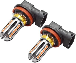 Ruiandsion 2 lâmpadas de neblina LED H8 H11, âmbar amarelo 12-24V super brilhante 3030 24SMD Chipset lâmpadas de substituição de LED para faróis de neblina ou DRL