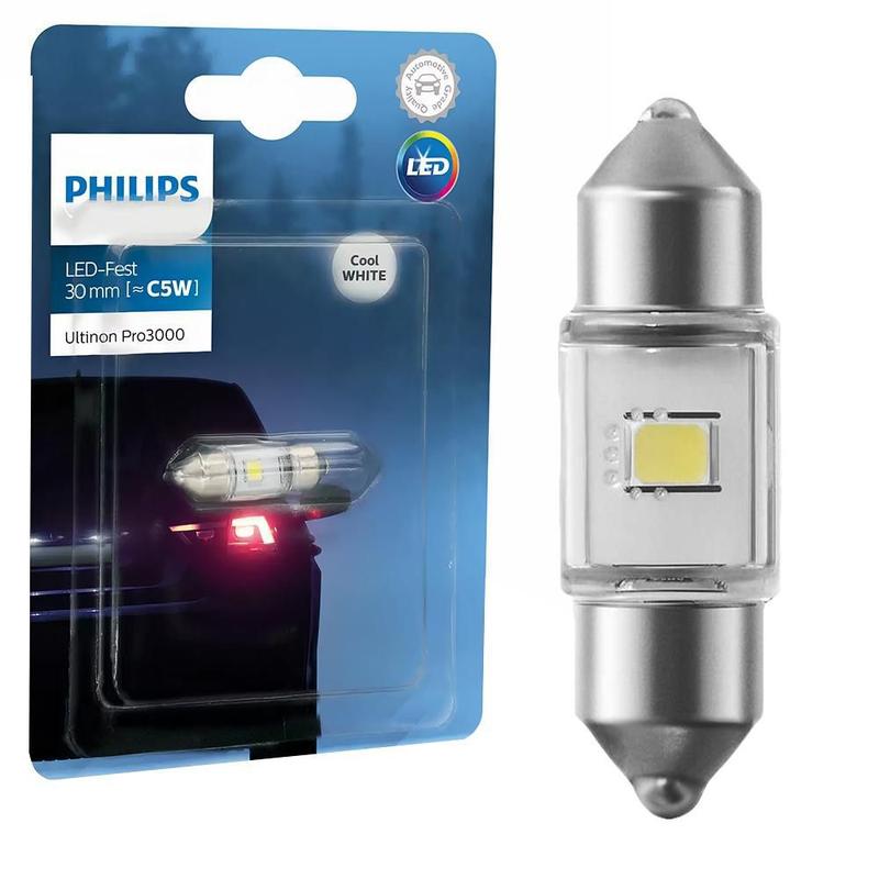 Lâmpada Festoon 12V Bluevision Branca LED Sinalização Philips 11860U30CWB1