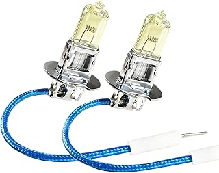2 peças de lâmpadas de halogêneo H3 PK22S 24V 100W lâmpadas dianteiras de neblina DRL farol alto/baixo luzes automotivas universais para a maioria dos carros, caminhões, SUVs, amarelo
