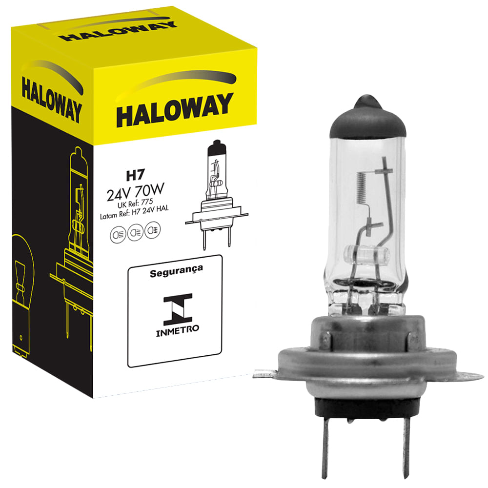 Lâmpada Halogena Amarela H7 70W PX26D 24V Vetor Teslla TH7V H7, PX26D, TH7V