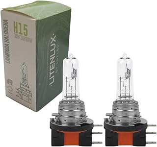 Lâmpada Halógena H15 Automotiva, 4300K, 12V, 55W, PGJ23T, para DRL e Farol Alto, Par