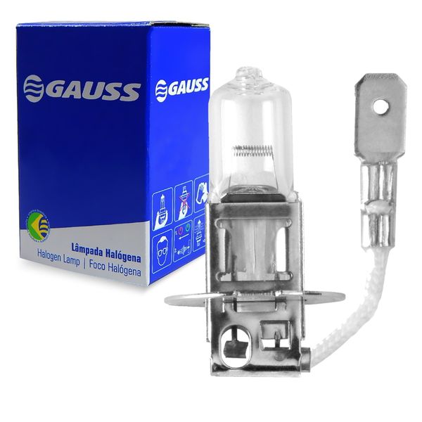 Lâmpada Halogena Incolor H3 55W 12V PK22S Farol Gauss GL05H3 H3, PK22S, GL05H3