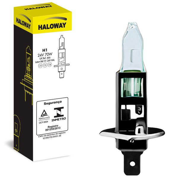 Lâmpada Haloway Halogena H1 24V 70W P14 5S Farol