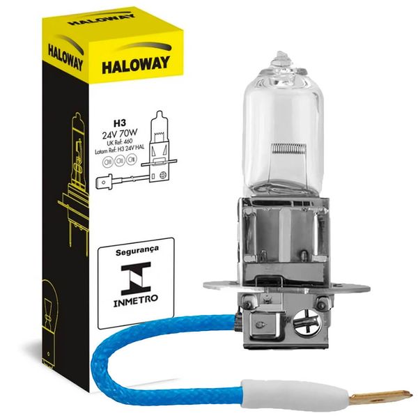 Lâmpada Haloway Halogena H3 24V 70W PK22S Farol H3, PK22S