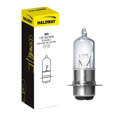 Lâmpada Haloway Halogena Standard Amarelo 35 35W 12V M5 Es P15D 25 1 Farol