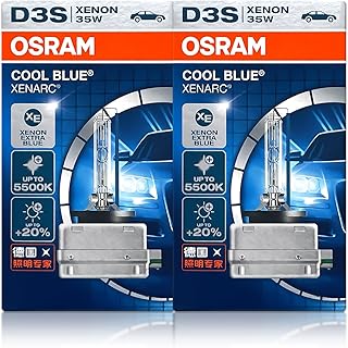 Osram Xenarc D3S Cool Blue 66340CB Lâmpadas de farol de xenon HID 42V 35W 5500K Feito na Alemanha | Pacote com 2