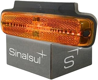 Lanterna Lateral Caminhão Posição Retrorrefletor Com Suporte LED Amarela Sinalsul 2660073010 Bivolt