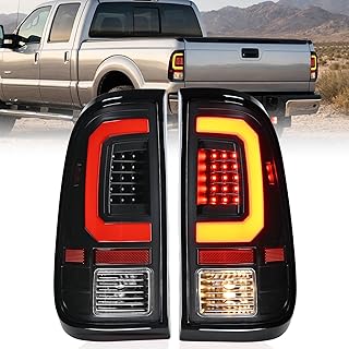 Nilight Conjunto de lanterna traseira compatível com Ford F250 F350 F450 Super Duty 2008 2009 2010 2011 2012 2013 2014 2015 2016 Lâmpadas traseiras de tubo de LED