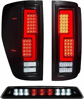 Luzes traseiras de LED + 3º terço lâmpada de carga de freio para Ford F150 2009 2010 2011 2012 2013 2014 (modelo de cama Fleetside), versão atualizada lanterna traseira e montagem de luz de