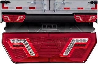 Lanterna Traseira Implementos Modelo Guerra (Carreta Baú Truck) Led 24V Universal Com Pisca Sequencial Lado Esquerdo (Motorista)