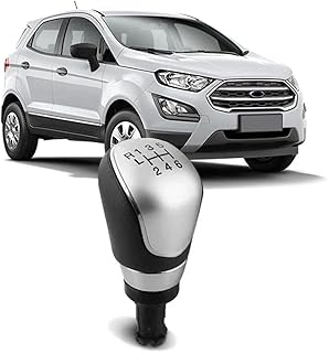 Bola Cambio Ecosport 2013 a 2020 Preta Lente Prata 6 Marchas Ré para Frente