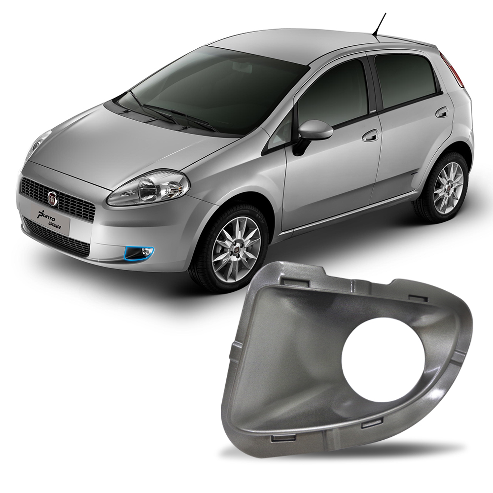 Moldura Farol Milha Direito Passageiro Fiat Punto 2008 2012 Prata Orgus