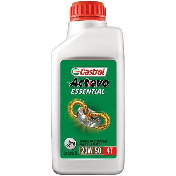 Óleo Lubrificante 20W50 Actevo Essential 4T API Sl Castrol 1 Litro