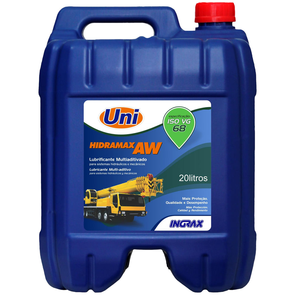 Óleo Mineral Hidráulico Hidramax Aw 68 Unix Ingrax 20 Litros