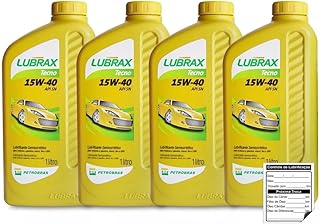Kit Troca de Óleo Lubrax 15w40 API SN Semissintético Para Motor 4 Litros