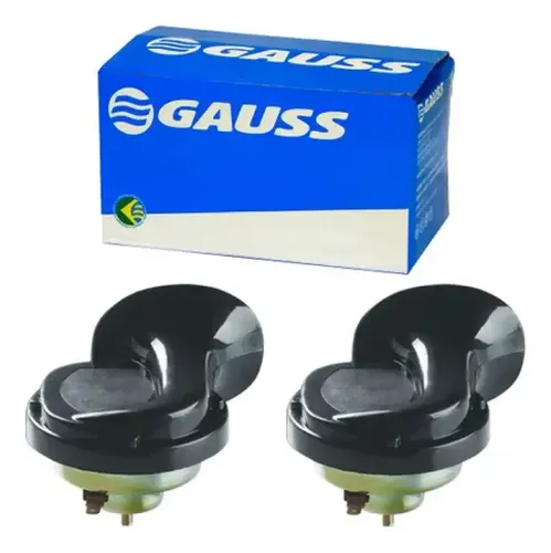 Par Buzina Elétrica Universal Caracol Grave Agudo GB1053 12V 90MM 1 Terminal Gauss
