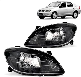 Farol Celta Prisma Máscara Negra 2007 a 2015 (Kit: Par (Esquerdo e Direito))