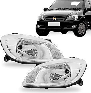 Par Farol Chevrolet Celta Prisma 2006 2015 Mascara Cromada Arteb