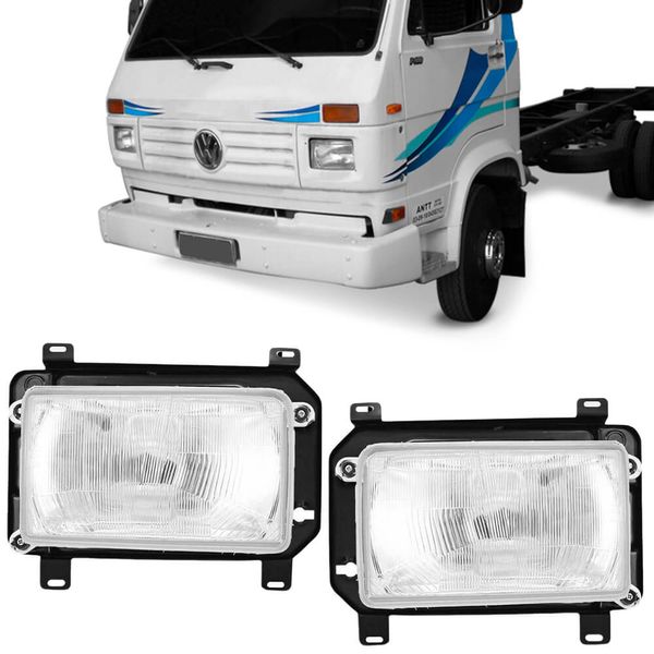 Par Farol VW 7100 8100 8140 Foco Simples Soquete H4 Orgus FW112 7100, 8100, 8140, H4, FW112