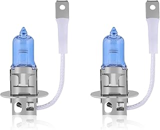 NEWBROWN Lâmpada de farol H3 5000K super luz branca substituição longa vida PK22S 12V/55W (H3, pacote com 2)