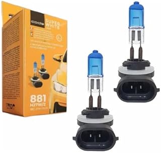 Par Lâmpada Farol 12V 27W 8500K Super Branca H27 Techone