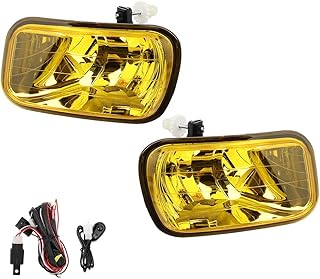 BRTEC Luzes de neblina Amber H10, lâmpada de halogênio 12V 42W 881 com chicote de fiação, revestimento antiembaçamento, aprovado SAE/DOT, compatível com Dodge Ram 1500 2009-2012/2500 2010-2014/3500