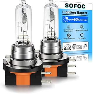 SOFOC H15 Faróis de halogênio para carro DRL Lâmpada de farol baixo 12V 55W Branco Quente Filamentos Duplos 2Pcs