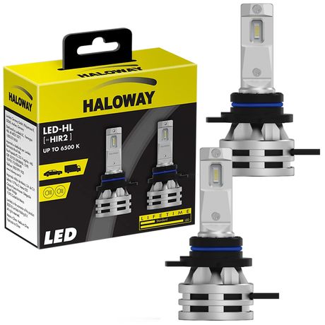 Par Lâmpada Haloway LED HIR2 6500K 12 24V 24W Farol