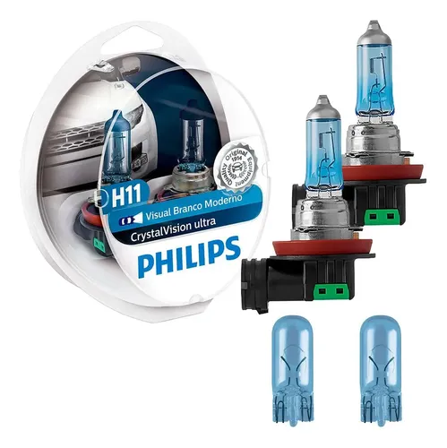 Par Lâmpada Philips Crystal Vision Ultra H11 12V 55W PGJ19 2 12362CVUSM H11, PGJ19, 12362CVUSM