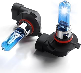 Lâmpadas de farol de halogênio 9005 HB3 5000K branco brilhante, lâmpadas de farol de carro de farol alto e baixo 12V 65W, luz automotiva de halogênio de visão clara, pacote com 2