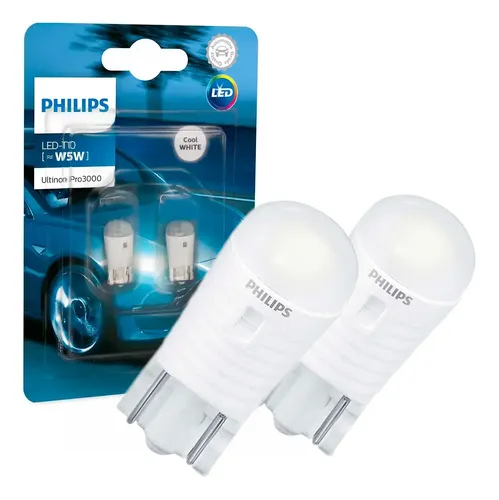 Par Lâmpada Philips Ultinon PRO3000 Si W5W T10 6000K PRO3000, W5W