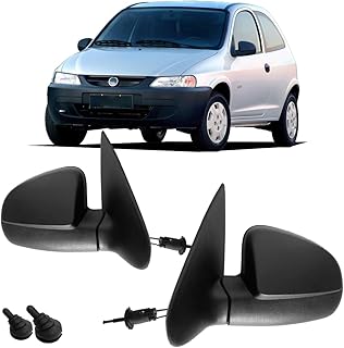 Par Retrovisor Chevrolet Celta 2001 2006 Preto Controle Carolcar