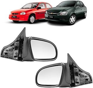 Par Retrovisor Chevrolet Corsa Classic Preto Controle Cofran