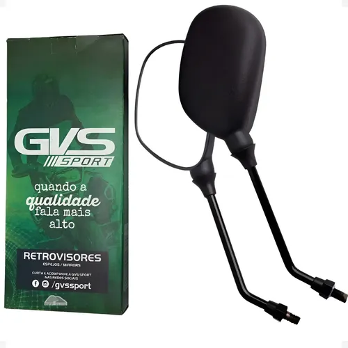 Par Retrovisor Ybr Factor 125 2008 2016 Preto 12MM Gvs
