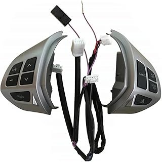 Botão do volante compatível com Mitsubishi L200 2006-2016, botão de controle de cruzeiro, botão de alternância de áudio e telefone, botão de controle de volume 8701A087 (preto)
