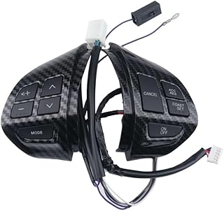 Botão do volante compatível com Mitsubishi Outlander 2006-2012 e L200 2006-2016. Botão de controle de cruzeiro no volante (prateado).